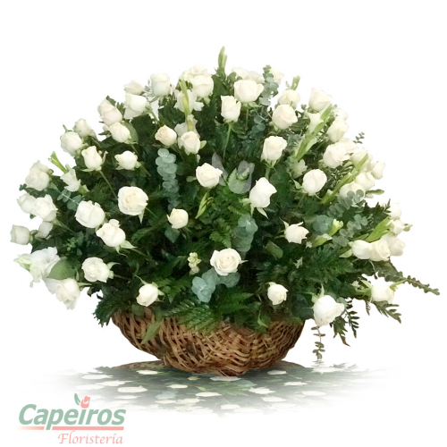 Canasta Rosas Blancas